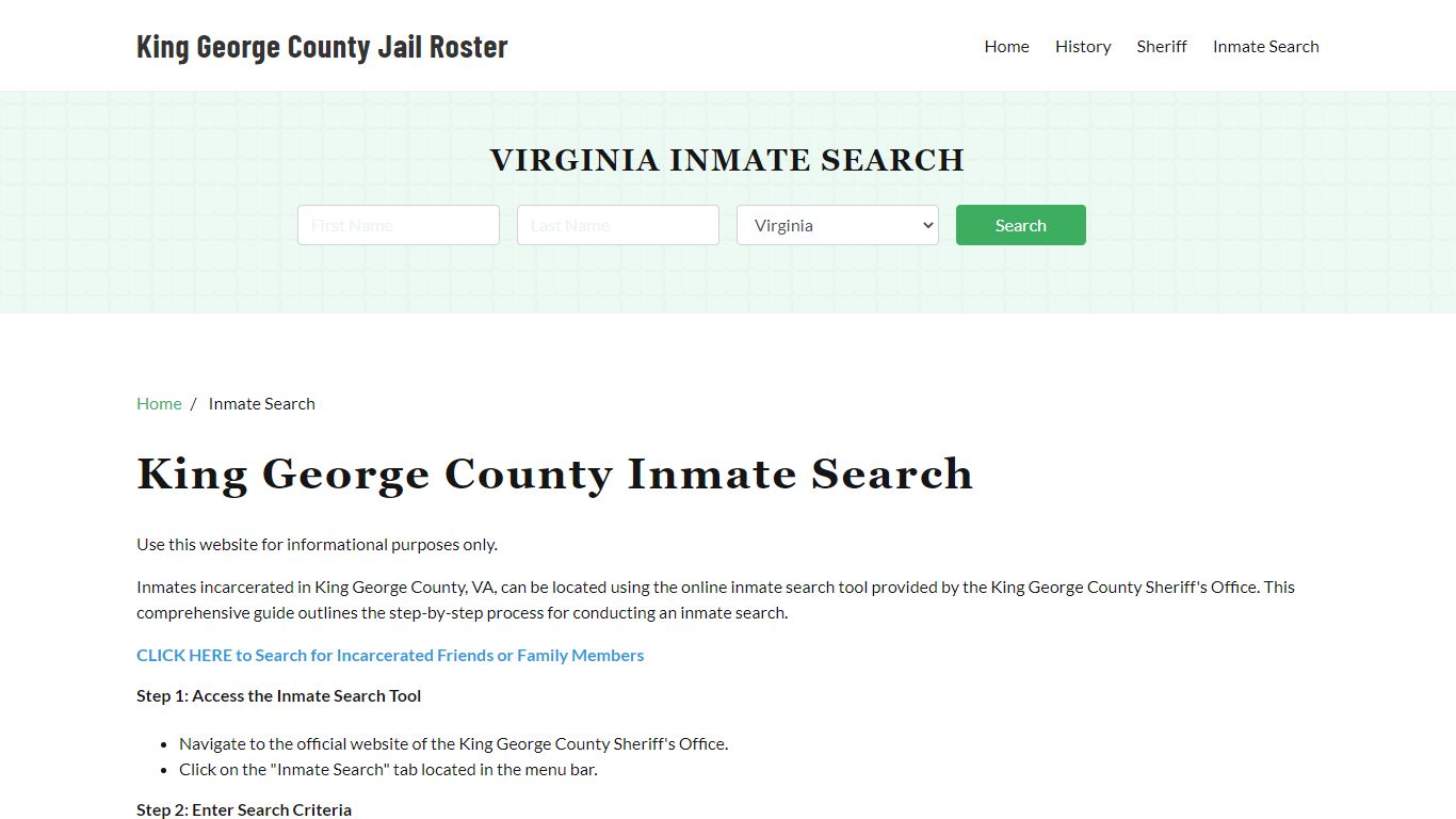 King George County, VA Detainee Lookup